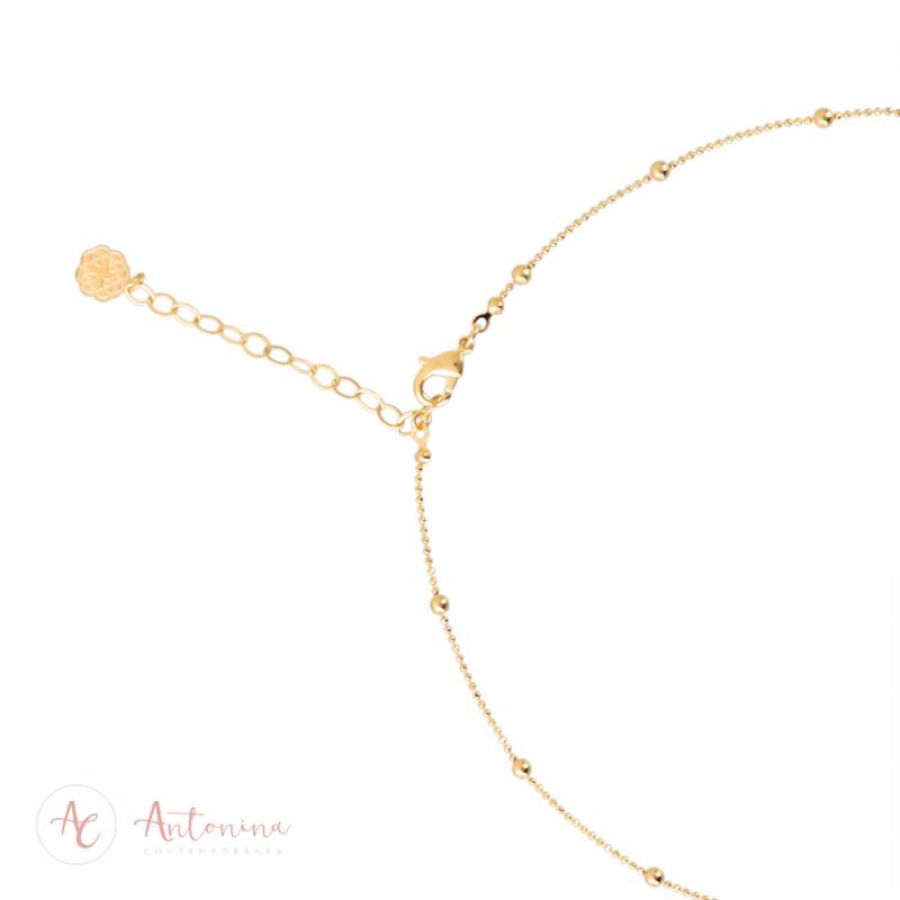 Colar Choker Little Circle  Banhado Em Ouro 18k