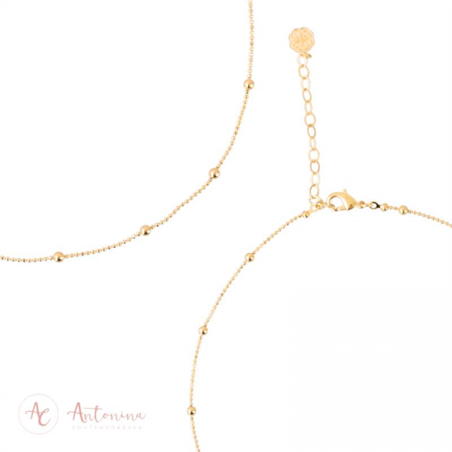 Colar Choker Little Circle  Banhado Em Ouro 18k