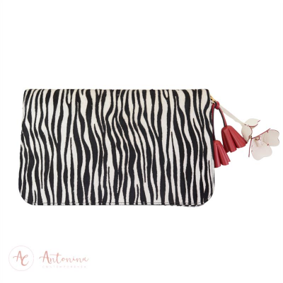 Bolsa Carteira Animal Print Zebra<br><span style='color:#fff;'>Joias</span>